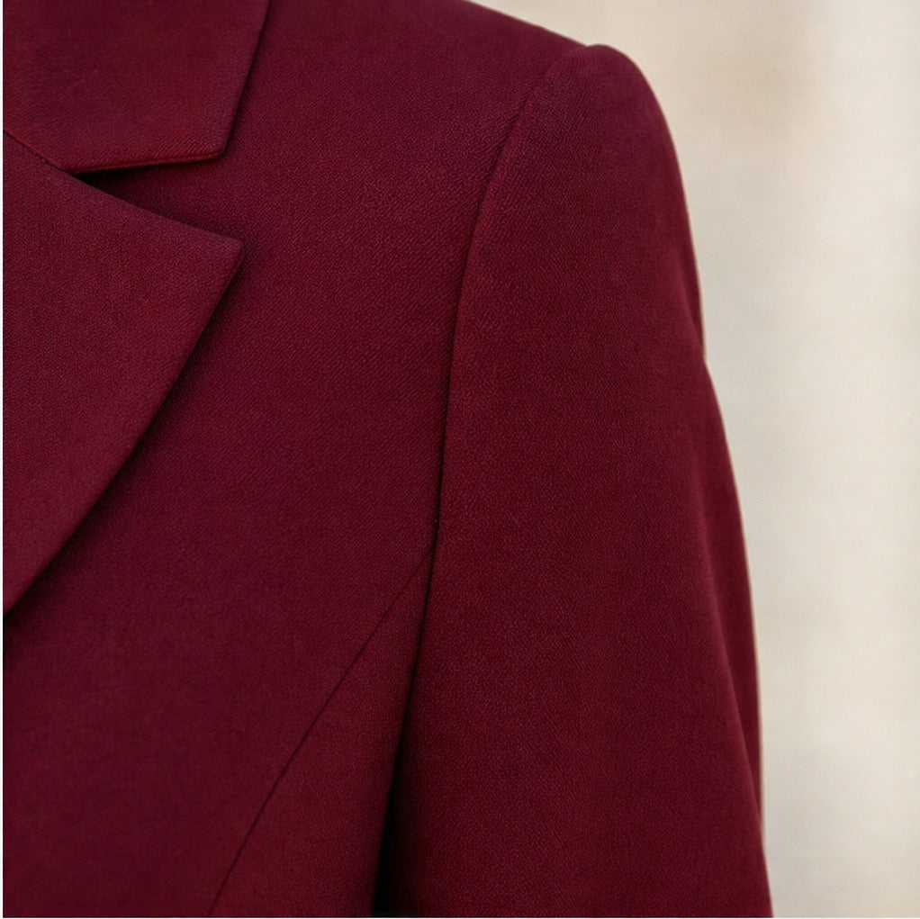 3/4 Sleeve Pleated Hem Midi Blazer Dress
