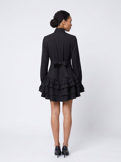 Poplin Tiered Ruffle Mini Dress