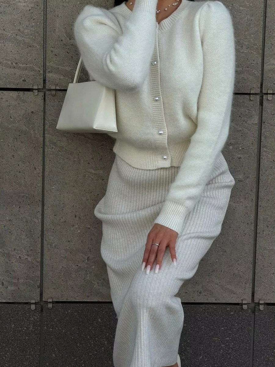 Puff Sleeve Knit Cardigan