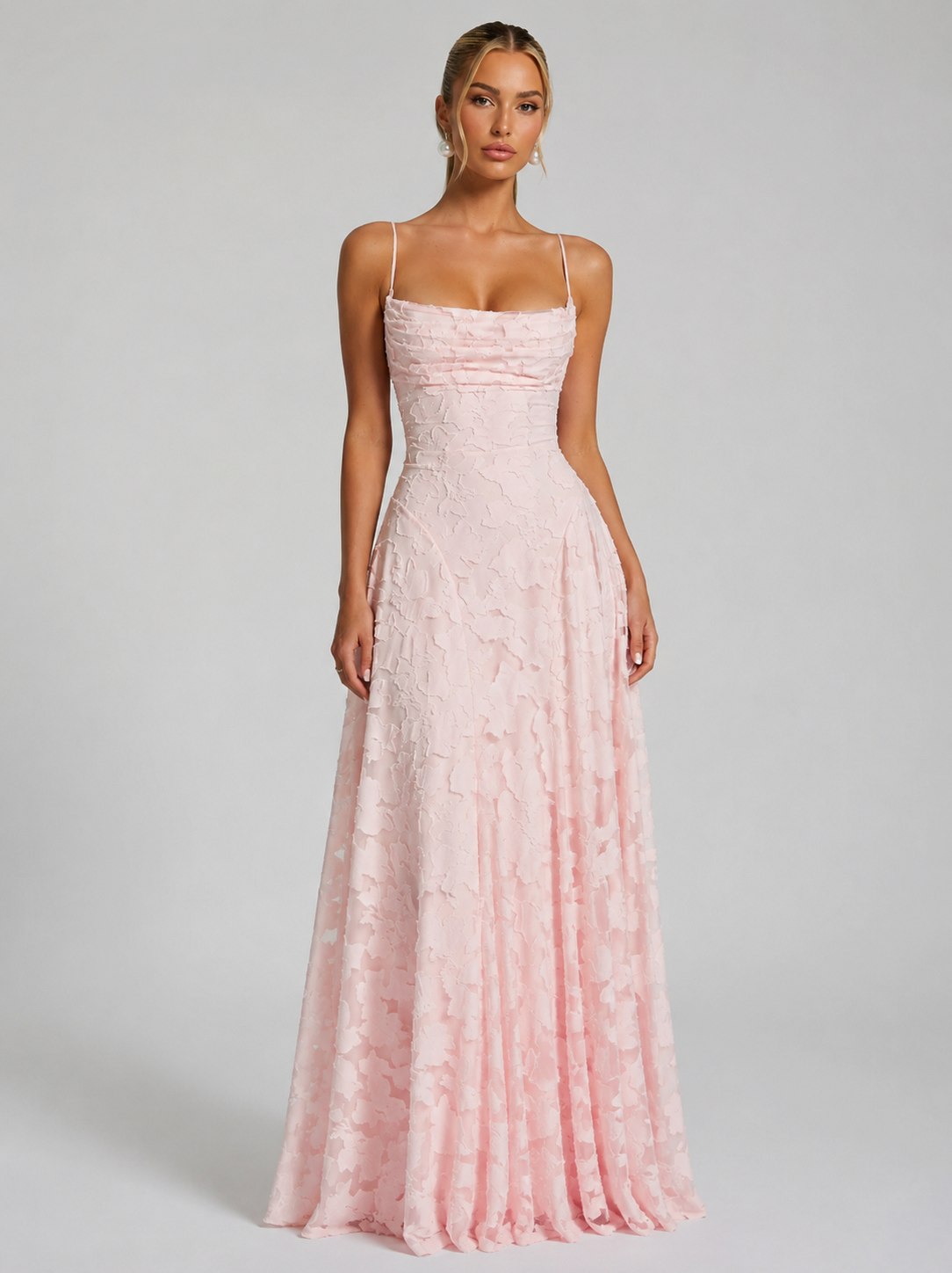 Ruched Spaghetti Strap Maxi Dress