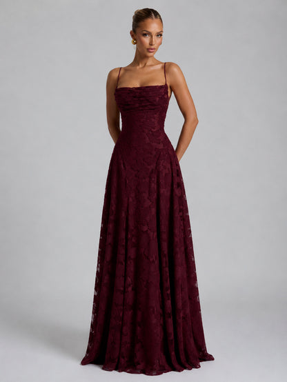Ruched Spaghetti Strap Maxi Dress