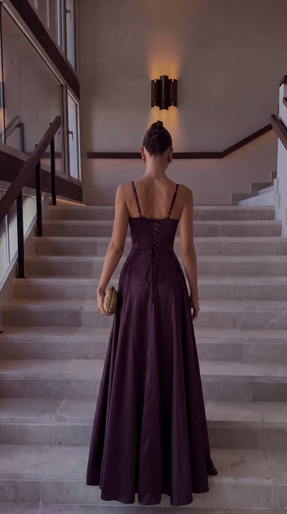 Satin Corset Maxi Dress