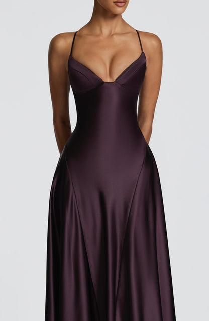 Satin Corset Maxi Dress