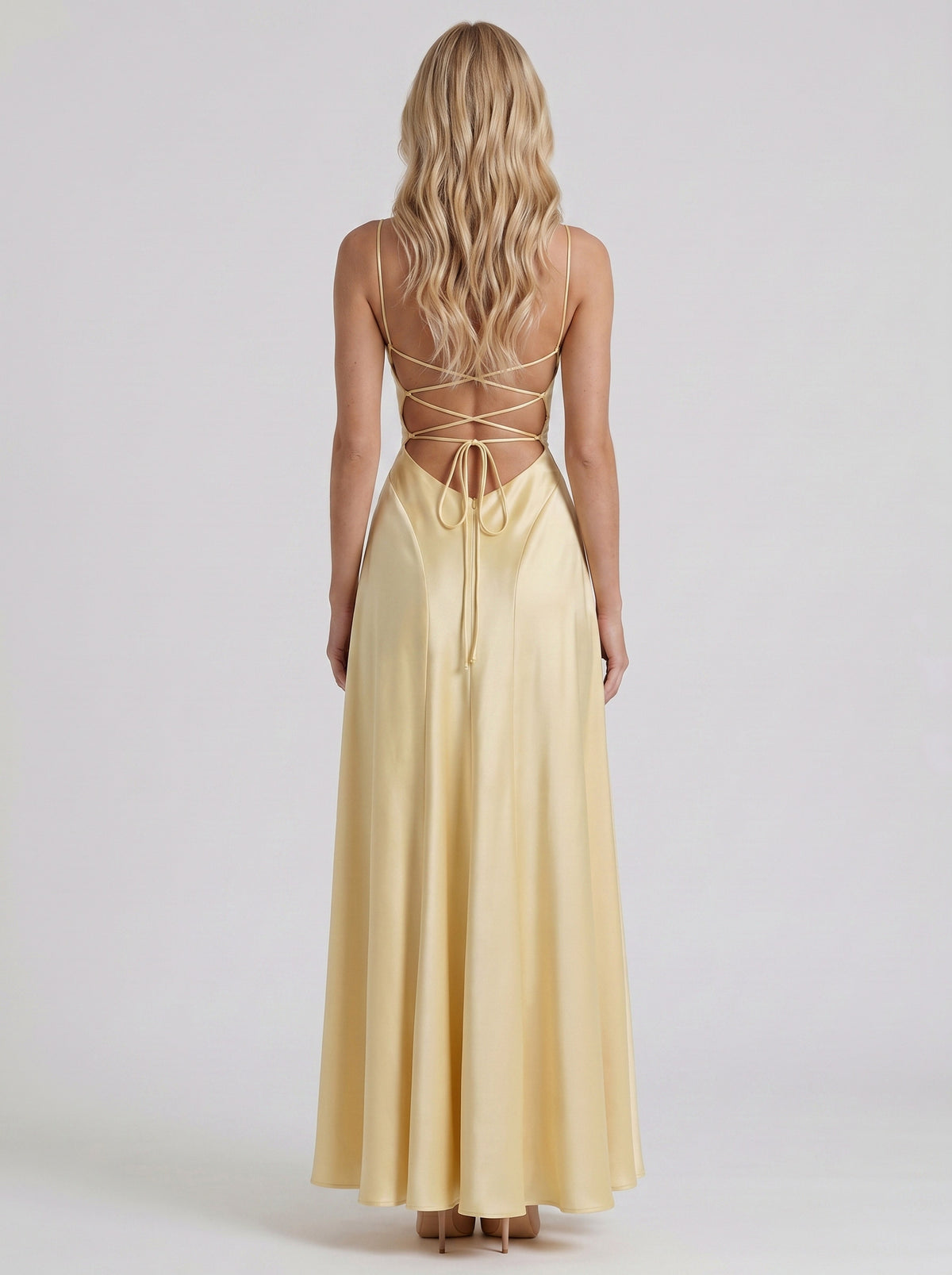 Satin Cowl Neck Maxi Dress