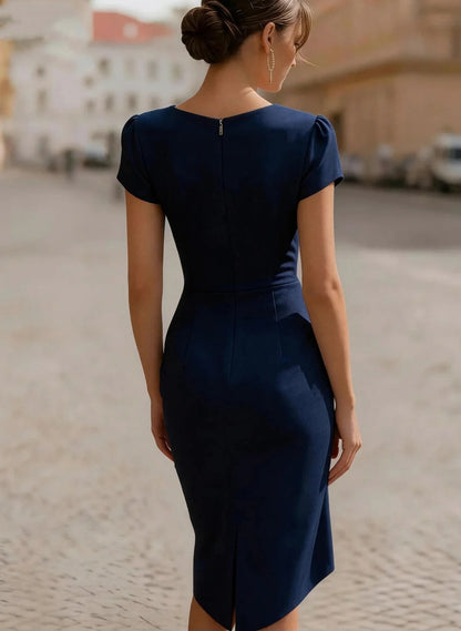 Satin Cowl Neck Midi Dress
