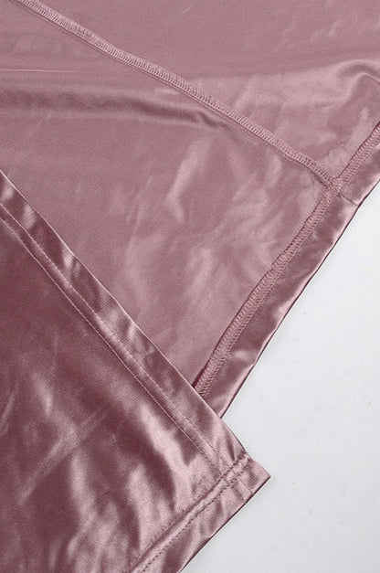Satin High Neck Wrap Maxi Dress