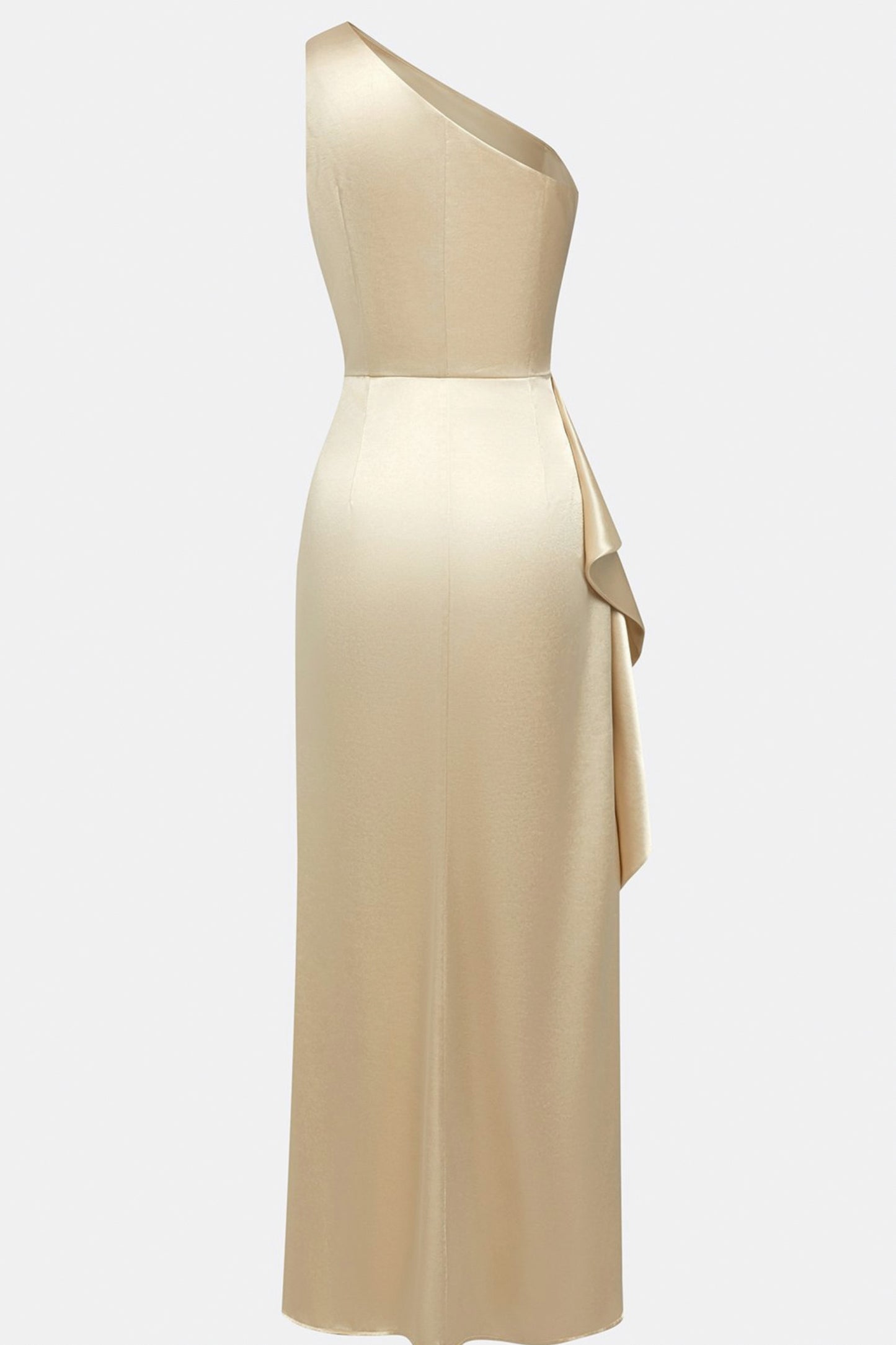 Satin One Shoulder Maxi Dress