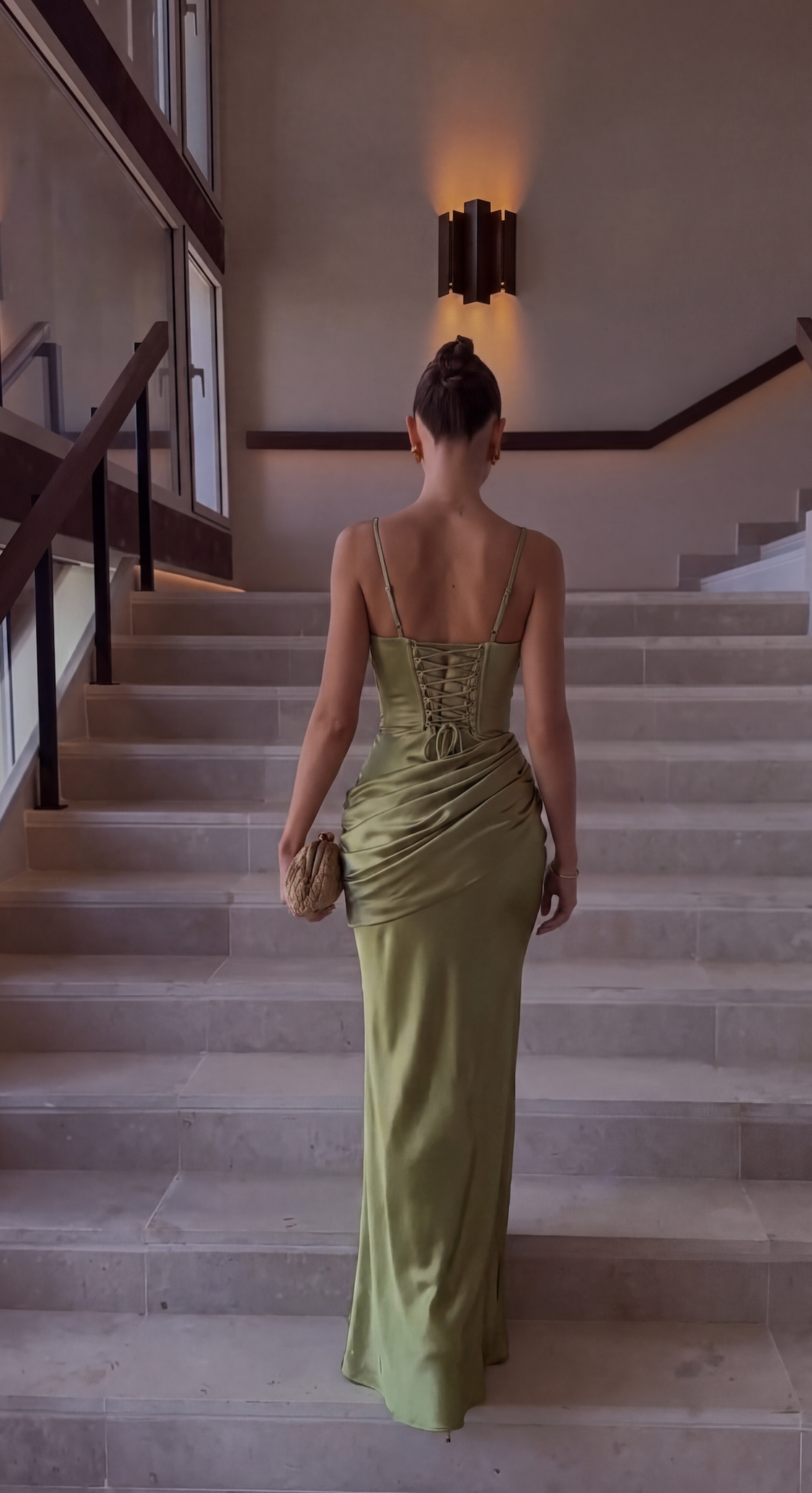 Satin One Shoulder Maxi Dress