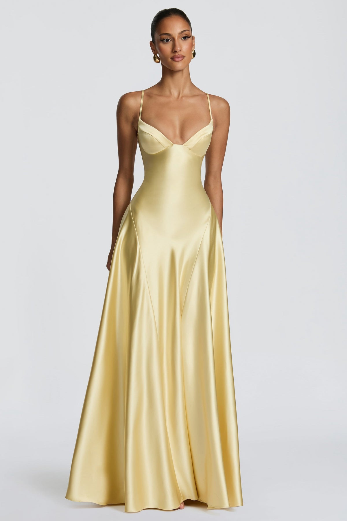 Satin Sweetheart A-Line Maxi Dress