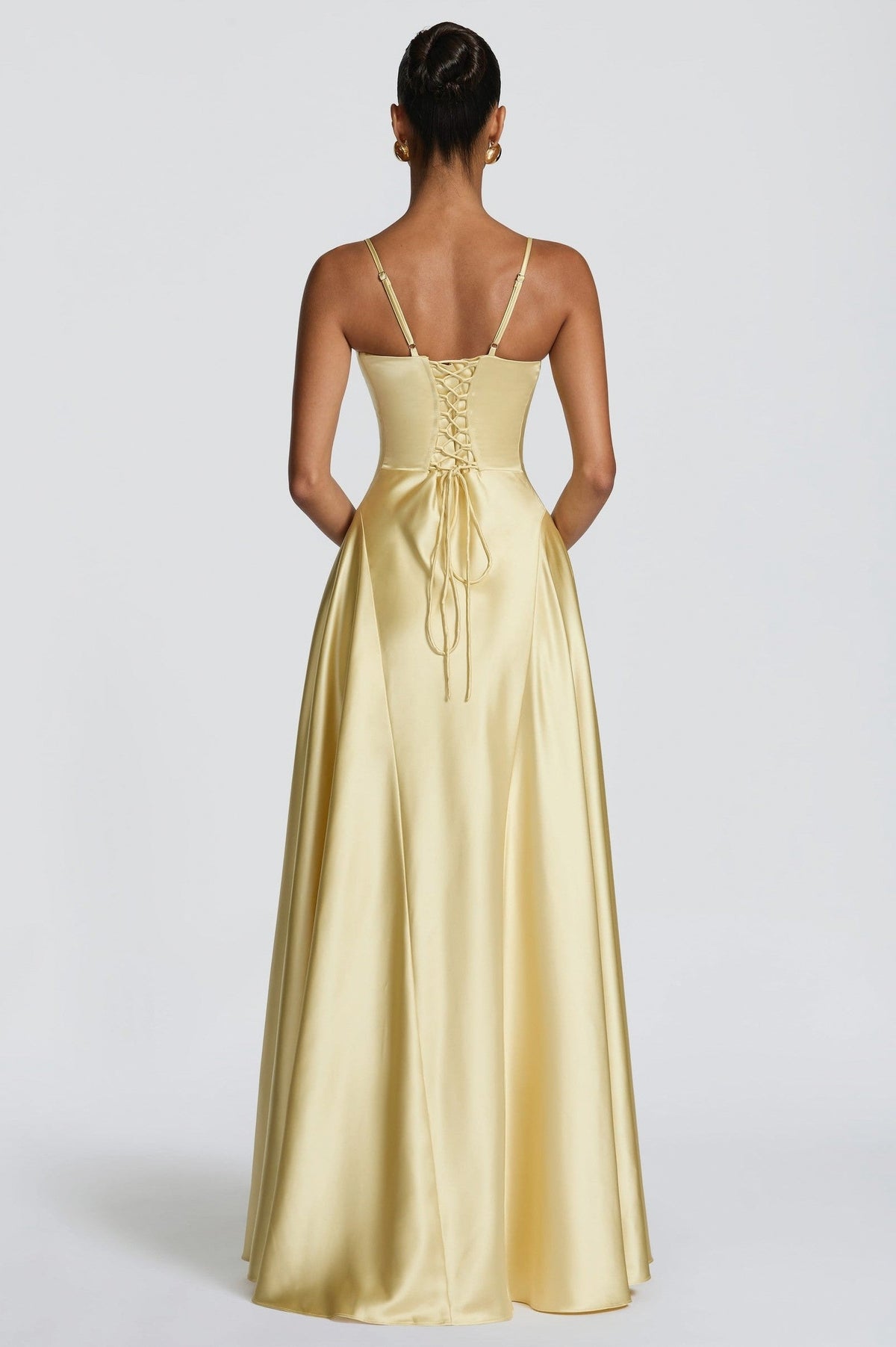 Satin Sweetheart A-Line Maxi Dress