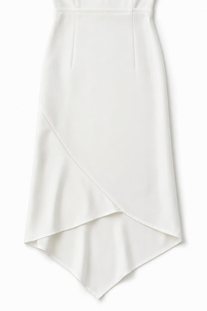 Satin Wrap 3/4 Sleeve Midi Dress