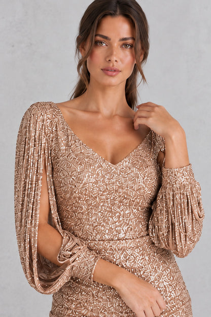Sequin Long Sleeve Mini Dress