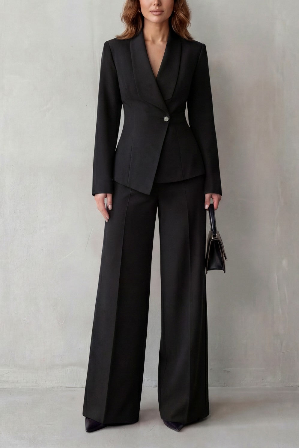 Shawl Collar Long Sleeve Blazer and Pants Matching Set