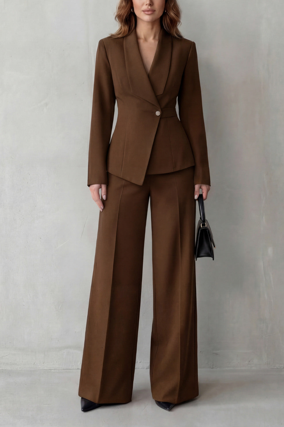 Shawl Collar Long Sleeve Blazer and Pants Matching Set