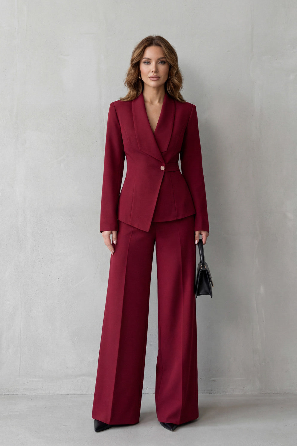 Shawl Collar Long Sleeve Blazer and Pants Matching Set