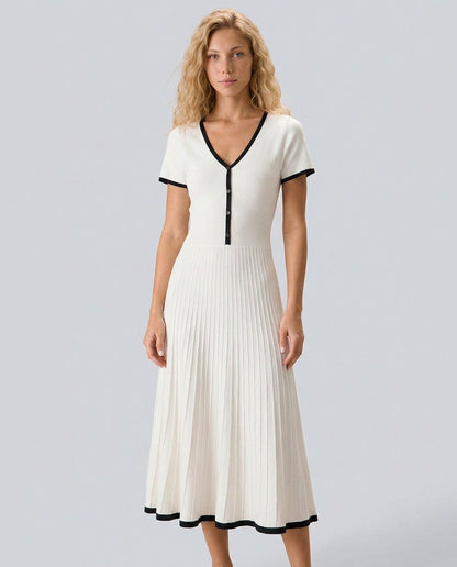 Short Sleeve Knit Midi Dress