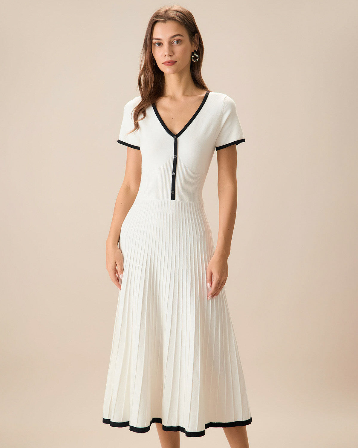 Short Sleeve Knit Midi Dress