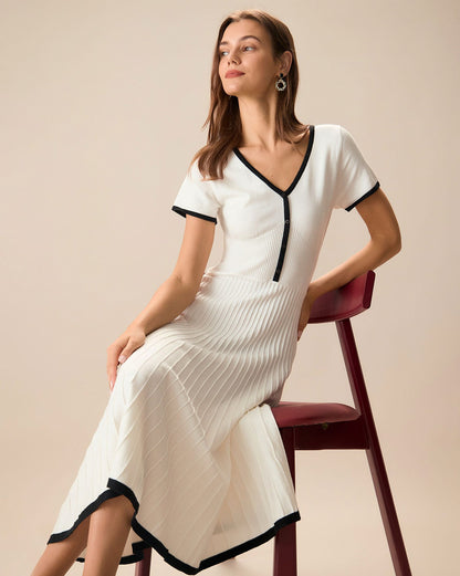 Short Sleeve Knit Midi Dress