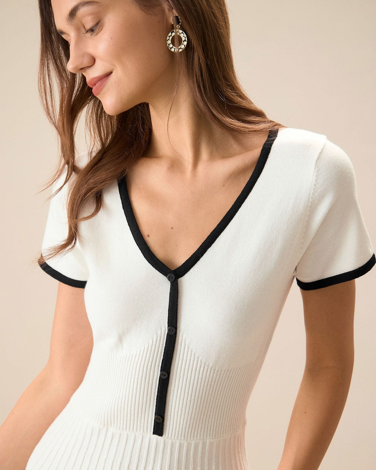 Short Sleeve Knit Midi Dress