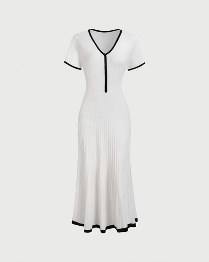Short Sleeve Knit Midi Dress
