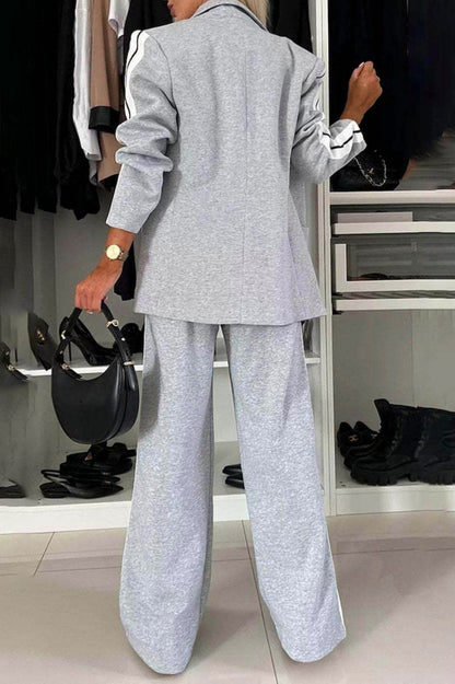 Side Stripe Blazer and Pants Set