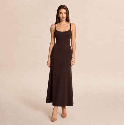 Spaghetti Strap A-Line Maxi Dress