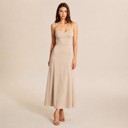 Spaghetti Strap A-Line Maxi Dress
