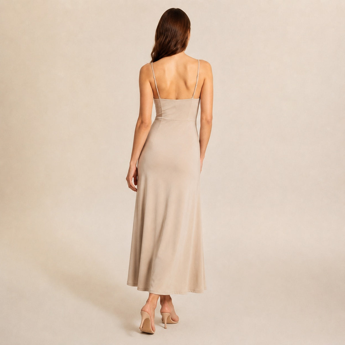 Spaghetti Strap A-Line Maxi Dress