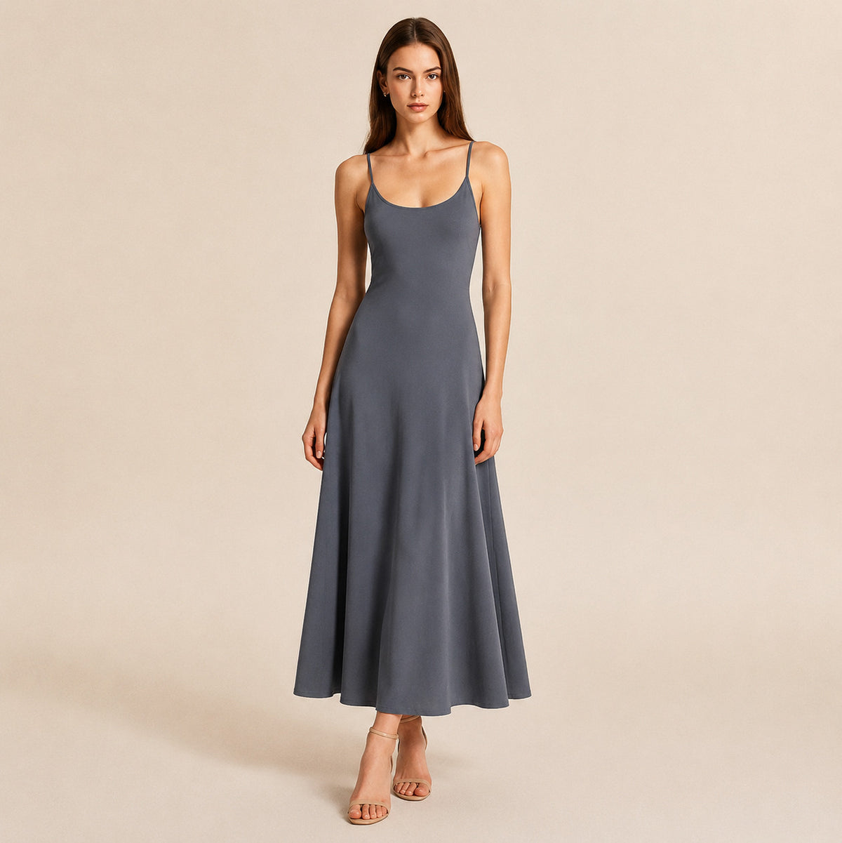 Spaghetti Strap A-Line Maxi Dress