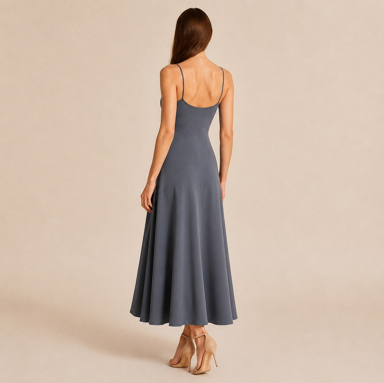 Spaghetti Strap A-Line Maxi Dress