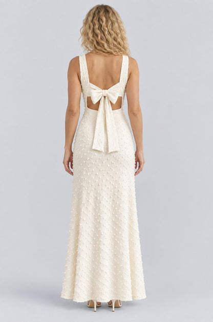 Square Neck Textured Maxi Dress