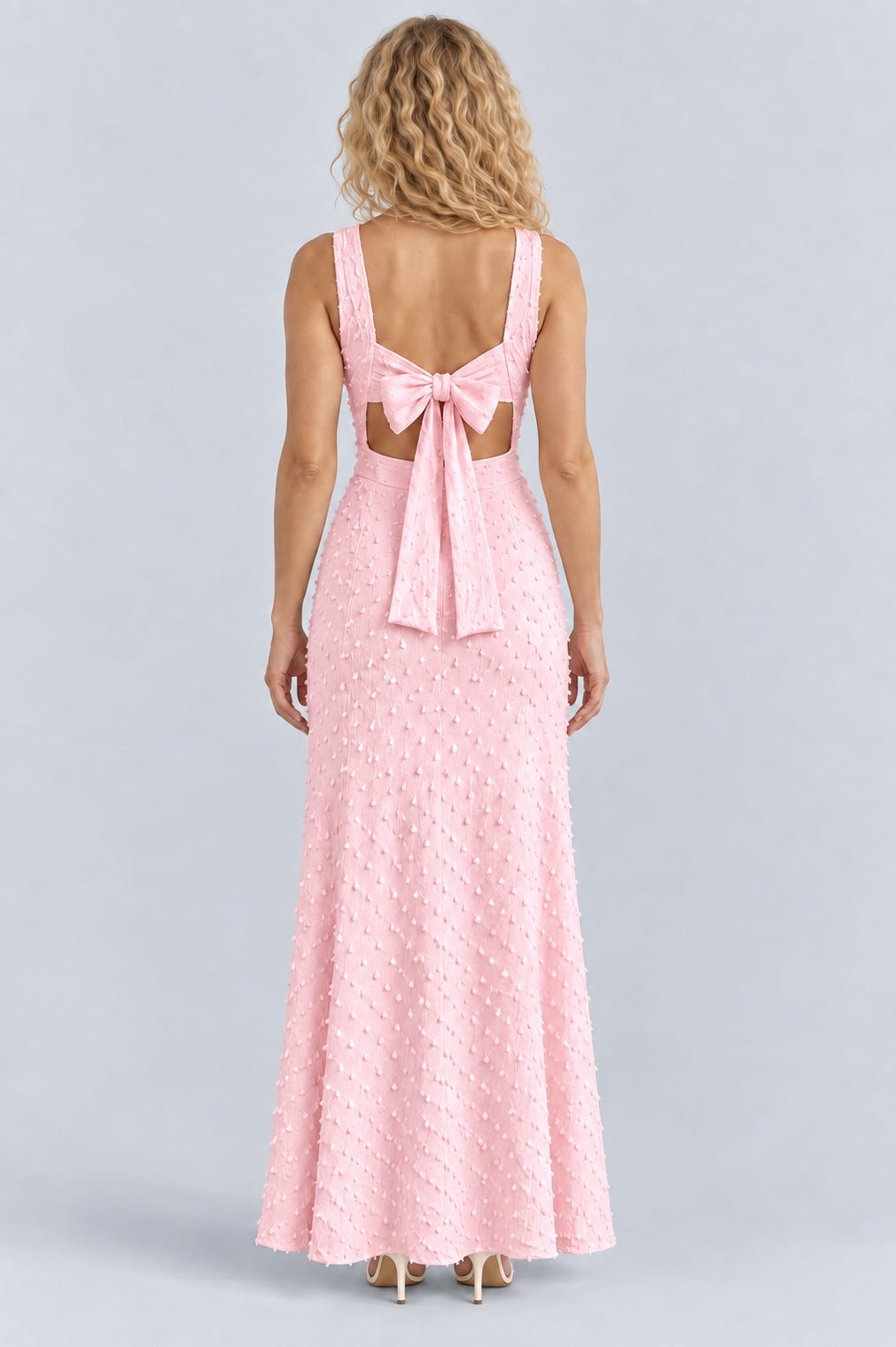 Square Neck Textured Maxi Dress