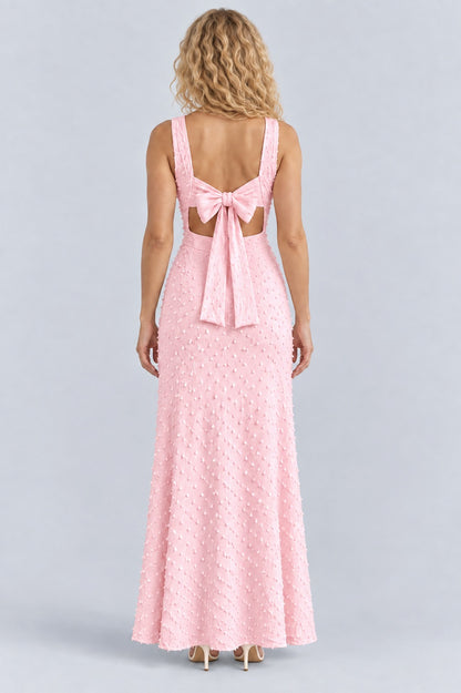 Square Neck Textured Maxi Dress