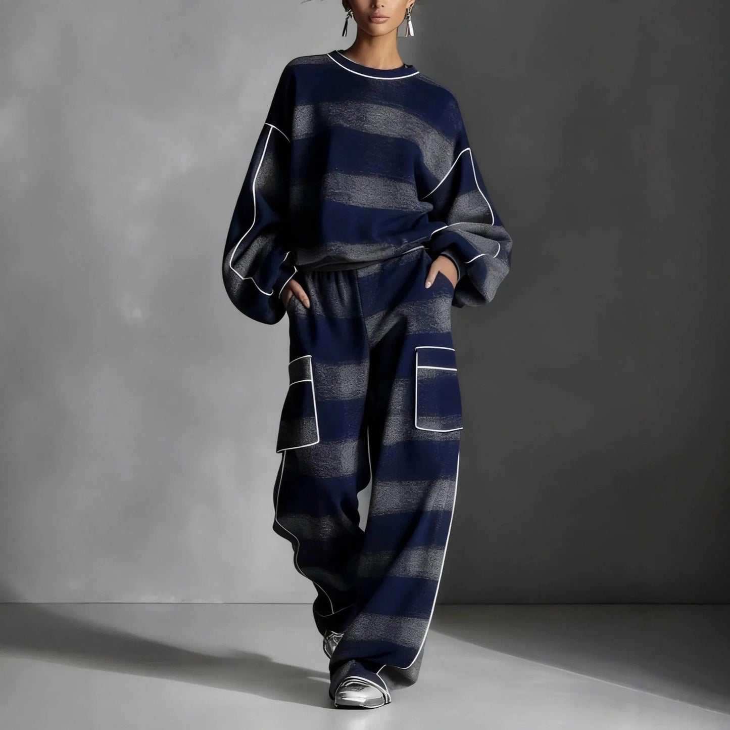 Striped Knit Matching Set