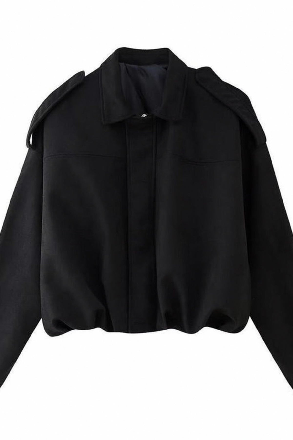 Suede Cropped Bomber Jacket