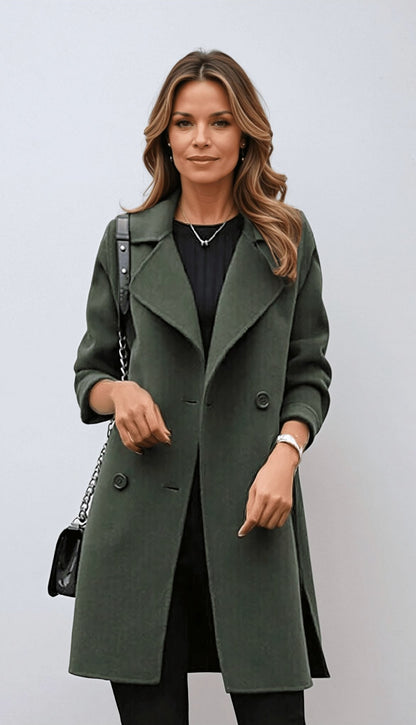 Suede Double Breasted Coat