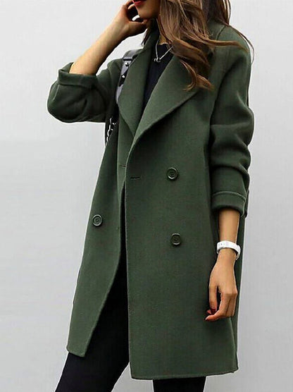 Suede Double Breasted Coat