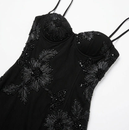 Sweetheart Floral Embroidered Maxi Dress