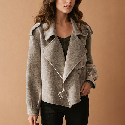 Tweed Lapel Collar Jacket