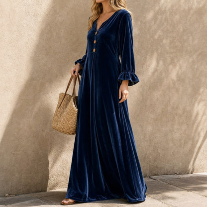 Velvet Long Sleeve Maxi Dress
