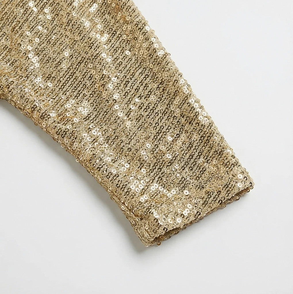 Women's Sequin Dress | Mini One-Shoulder Long Sleeve